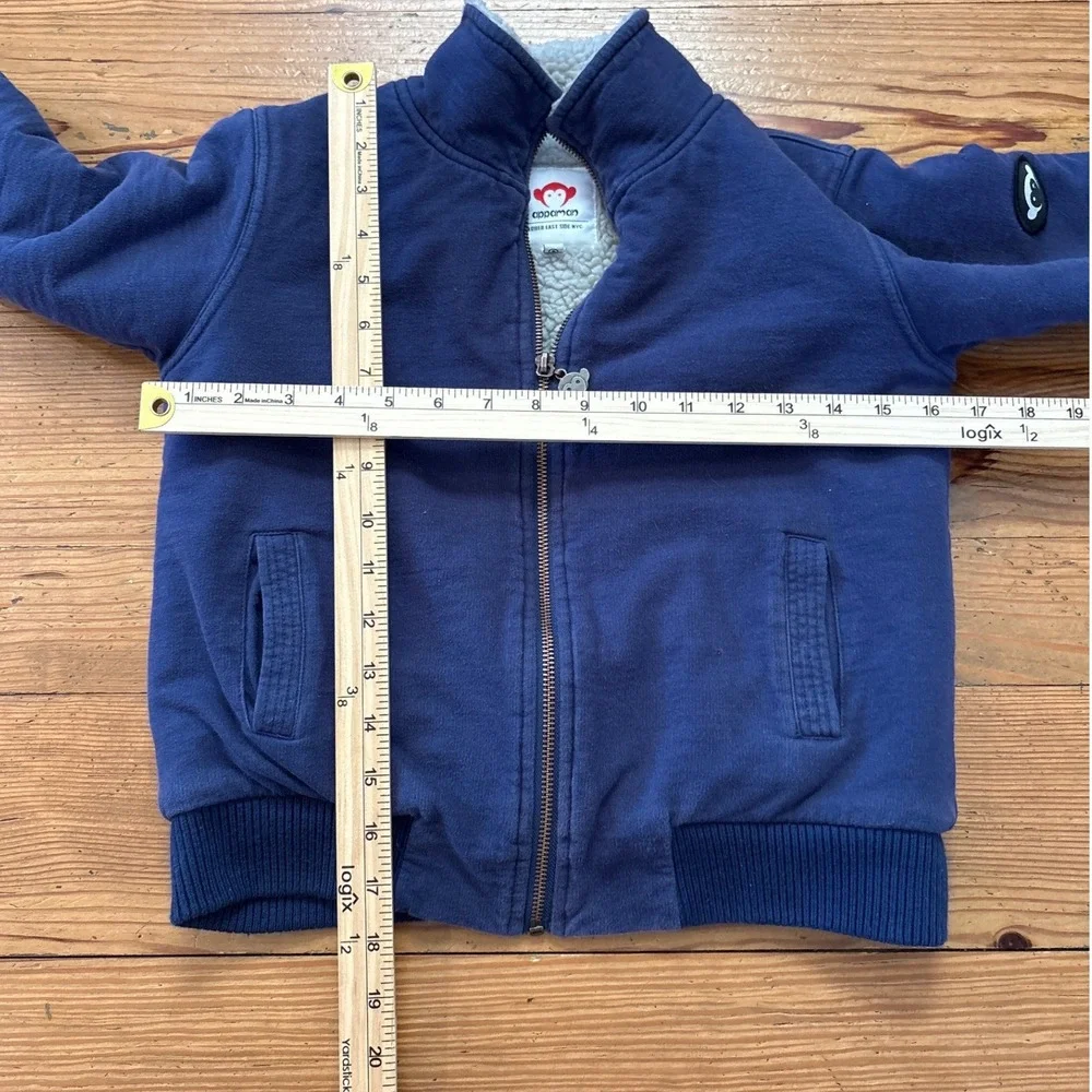 Appaman Bomber Jacket Kids Blue‎ Good Sherpa Lined Full Zip Mock Neck SIZE 6